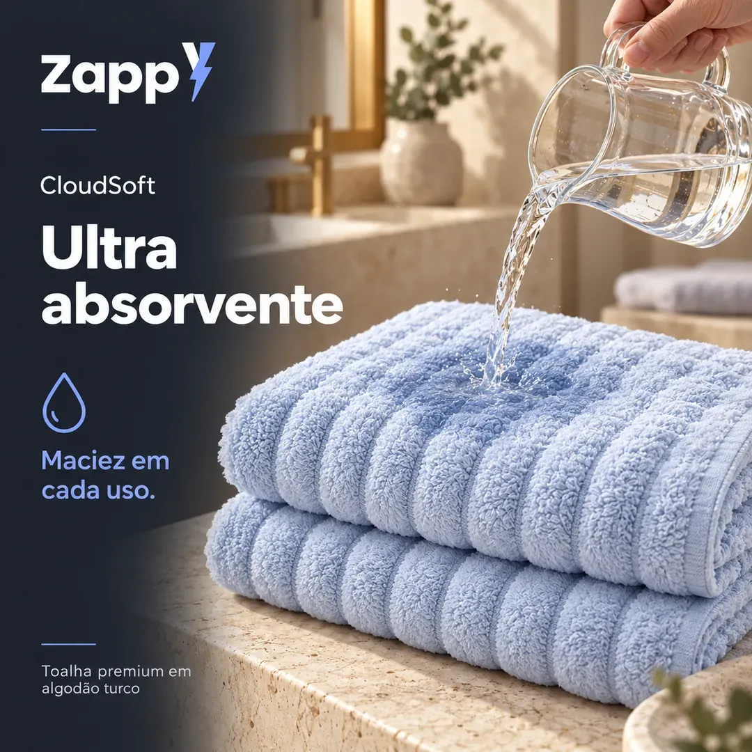 CloudSoft, Toalha Premium Algodão Turco | Kit 10 Banhão com 10 Rosto, foto 6